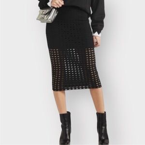Alexander Wang Black Mesh Midi Skirt
